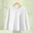 thumbnail image 1 of Delliss Girls' Fall Solid Color Shirt Loose Long Sleeve High Neck Basic Top White 140, 1 of 5