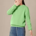 thumbnail image 1 of Delliss Girls' Fall Winter Thick Velvet Solid Color Crew Neck Cotton Knitted Long Sleeve Round Neck Casual Classic Sweater 2-14 Years, 1 of 6