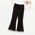 thumbnail image 1 of Delliss Girls Flare Pants Solid Color Full Length Bell Bottoms Bootcut Yoga Pants Cool and Comfortable Lace Pants, 1 of 3