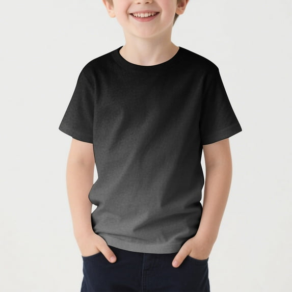 Delliss Girls Gradient Shirt Short Sleeve for Girls with Cute Summer Blouse Tunic Tee Tops 2-13 Years