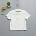 thumbnail image 1 of Delliss Girls Puff Sleeve T-Shirts Plain Cotton Short Sleeve Knit Ribbed Dressy Blouse Summer Solid Color Tops, 1 of 5