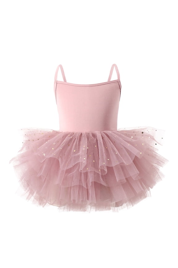 Girls' Sequin Camisole Jumpsuit Ballet Skirt Dance Costume Mesh Skirt Practice Outfit 2-6 Years
