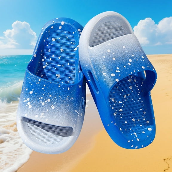 Delliss Girls Shower Slippers Summer Beach Shoes Comfy Sole Slippers Summer Non-Slip Beach Pool Shoes 5-12Y