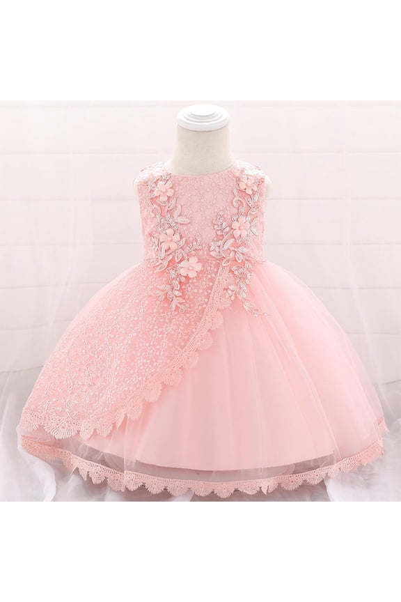 Girls' Sleeveless Party Dress Sequin Ball Gown Sleeveless Mesh Rainbow Dress for Wedding Party