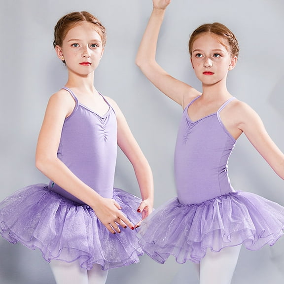 Delliss Girls' Sleeveless Practice Halter Dress Ballet Dress 2-13 Years