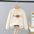 thumbnail image 1 of Delliss Girls' Solid Color Fall Print Mock Neck Blouse 3-10 Years Beige 4 Years, 1 of 5