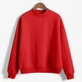 thumbnail image 1 of Delliss Girls' Solid Color Fall Winter Crew Neck Blouse Drop Shoulder Long Sleeve Top Daily Casual Outerwear Shirt Red 11 Years, 1 of 1