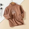 thumbnail image 1 of Delliss Girls Solid Color Long Sleeve Top Mock Neck Warm Classic Comfy Blouse 2-14 Years Coffee 2 Years, 1 of 3