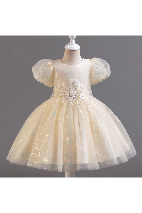 Girls Sparkly Sequin Tulle Tutu Dress Princess Dress Birthday Party Wedding Pageant Dresses Ball Gown Tutu Dresses 3-13Y