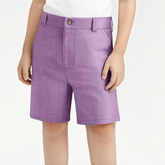 Delliss Girls' Summer Solid Color Wrinkle Resistant Versatile Suit Shorts 3-16 Years