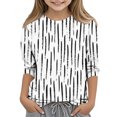 thumbnail image 1 of Delliss Girls Sweaters 3/4 sleeve Crew Neck Pullover Jumper Cute Blouse Tops 3-12 Years, 1 of 5