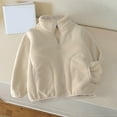 thumbnail image 1 of Delliss Girls' Thick Jacket Fleece Top Warm Zipper Coat Khaki 1-2Years, 1 of 5
