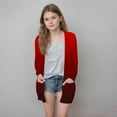 thumbnail image 1 of Delliss Girls' Trendy Cardigan Thin Top With Pocket Fall Clothes Wine 160, 1 of 6