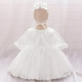 thumbnail image 1 of Delliss Girls Tutu Dress 3pcs Sleeveless Layered Tulle Dress with Shawl Headwear 3-24M Party Bridesmaid Ball Gown Wedding Princess Sundress, 1 of 9