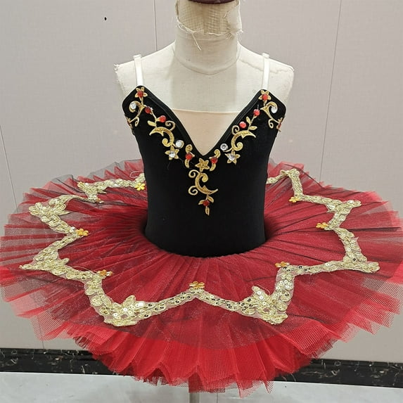 Delliss Girls Tutu Skirted Glitter Star Leotard Sequin Sleeveless Ballet Embroidery Ballerina Dancewear Dance Dress