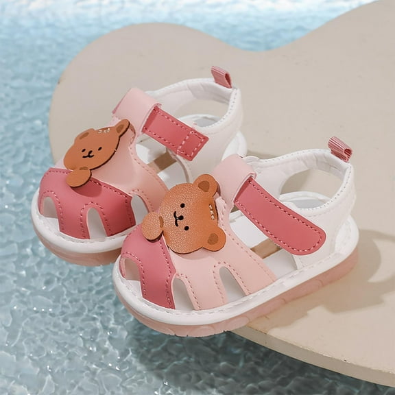 Delliss Infant Baby Girl Boy Sandals Squeaky Summer Lightweight Walking Shoes Closed-Toe Non-Slip Shoes Toddler First Walkers 3M-2Y
