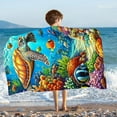 thumbnail image 1 of Delliss Kids Beach Towel for Boys Girls Bath and Beach Soft Cotton Terry Hooded Towel Wrap Swim Towel 150x75cm, 1 of 9