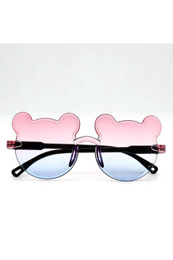 Kids Polarized Sunglasses Toddler Retro Bear Shaped Sunglasses for Boys Girls Age 2-12