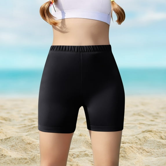 Delliss Kids Girls Cotton Bike Shorts, Solid Plain Sports Activewear Dance Bottoms Assorted Colors 5-14 Years