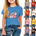 thumbnail image 1 of Delliss Kids Girls Cotton Crew Neck Shirt, Casual Solid Plain Short Sleeve Tees Assorted Colors 1-13 Years, 1 of 5