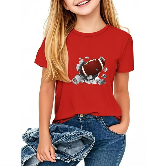 Delliss Kids Girls Shirt, Casual Solid Plain Short Sleeve Tees Assorted Colors 1-13 Years