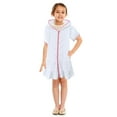 thumbnail image 1 of Delliss Kids Girls Swim Cover Up Girls' Swimming Hoodies Children's Swimsuits Hoodies Looped Zippers Beach Swimsuits Long Robe 3-11 Years, 1 of 4
