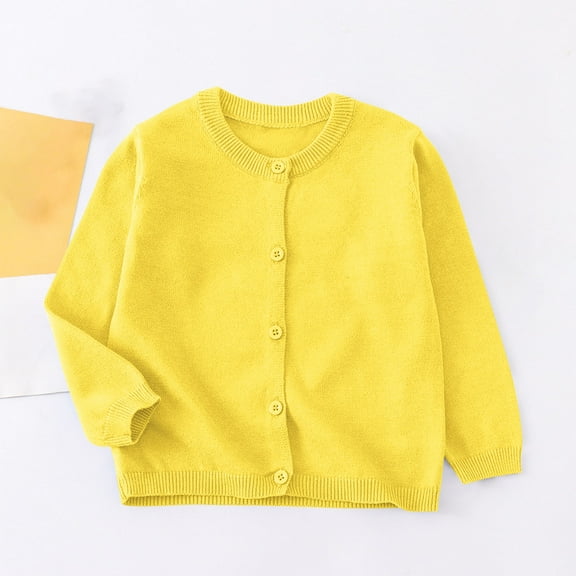 Delliss ‌Kids Long Sleeve Fleece Knitted Bolero Cardigan Girls Solid Color Soft Round-Neck Button Sweater Cropped Jacket Cover Up Tops