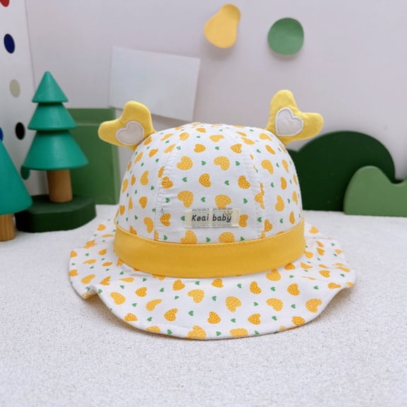 Delliss Kids Print Hat for Girls Wide Brim Toddler Summer Beach Fishing Hat