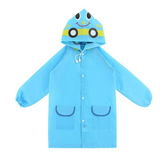 Delliss Kids Rain Coats Boys Girls Long Sleeve Rain Jacket Hooded Poncho Raincoat With Pocket 3-8 Years