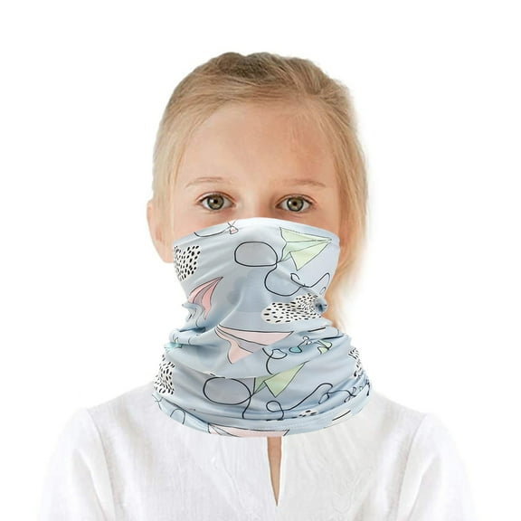 Delliss Kids Summer Cute Print Mask Sun Protection Face Cover Mask Breathable for Outdoor