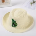 thumbnail image 1 of Delliss Kids Summer Straw Cowgirl/Cowboy Hat with Dinosaur Wide-Brim Sun Hat for Toddler Beach Sunscreen And Breathable Sun Hat, 1 of 5