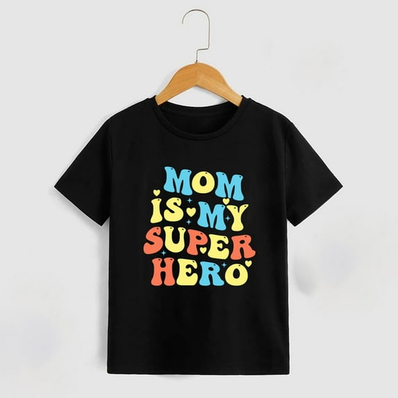 Delliss Little Boys' I Love Mom Infant Crew Neck Casual Fashion T-Shirt 2-10 Years