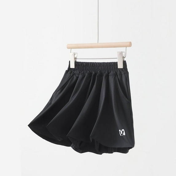 Delliss Little Girls Skorts Skirts Elastic Tennis Skirt Athletic Golf Workout Running Sports Shorts