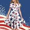 thumbnail image 1 of Delliss Little Girls Sleeveless Dress 4th of July Cute Independence Day American Flag Ruffle Sleeve Summer Holiday Sundress, 1 of 7