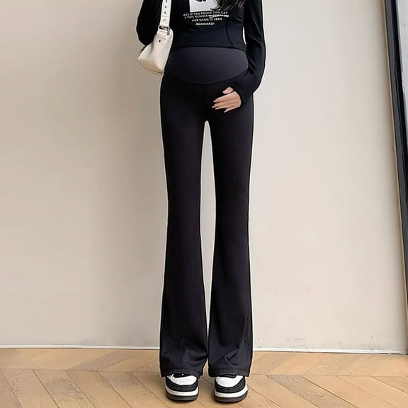 Delliss Maternity Dress belly tightness Yoga Pants Over The Belly Stretchy Work Slack Pregnancy Wide Leg Lounge Trousers summer pants
