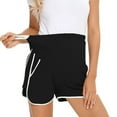 thumbnail image 1 of Delliss Maternity Shorts Double Layer 2 in 1 High Waist Athletic Shorts with Pockets S-2XL, 1 of 5
