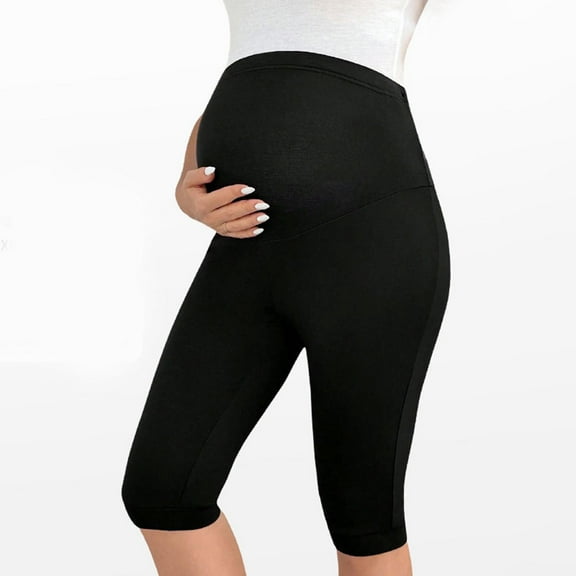Delliss Maternity Shorts For Woman Maternity Biker Shorts Black M