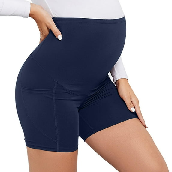 Delliss Maternity solid color high waisted Shorts for Women Workout Yoga Active Summer Pregnancy Running Short Leggings S-XL