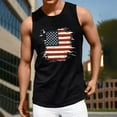 thumbnail image 1 of Delliss Men's Cotton Fashion Independence Day Vest Sleeveless 4th of July Crew Neck Solid Color Basic Top, 1 of 8