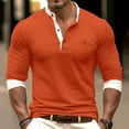 thumbnail image 1 of Delliss Men's Fall Long Sleeve Button Top Solid Color Basic Stylish Blouse Red XXXL, 1 of 3