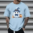 thumbnail image 1 of Delliss Men's Halloween Print Basic Comfy Tee Short Sleeve Simple Top M-4XL, 1 of 5