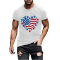 thumbnail image 1 of Delliss Men's Independence Day Trendy Print Crew Neck Top Basic Short Sleeve Classic T-Shirt, 1 of 5