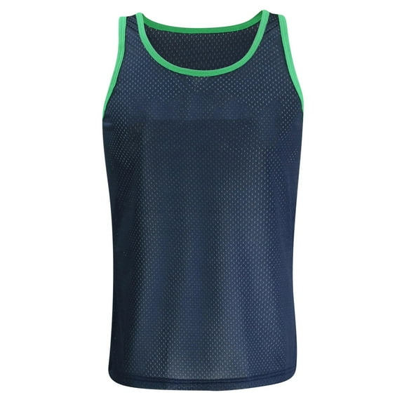 Delliss Men's Sleeveless Casual Sports Tee Color Block Sweat Classic Vest