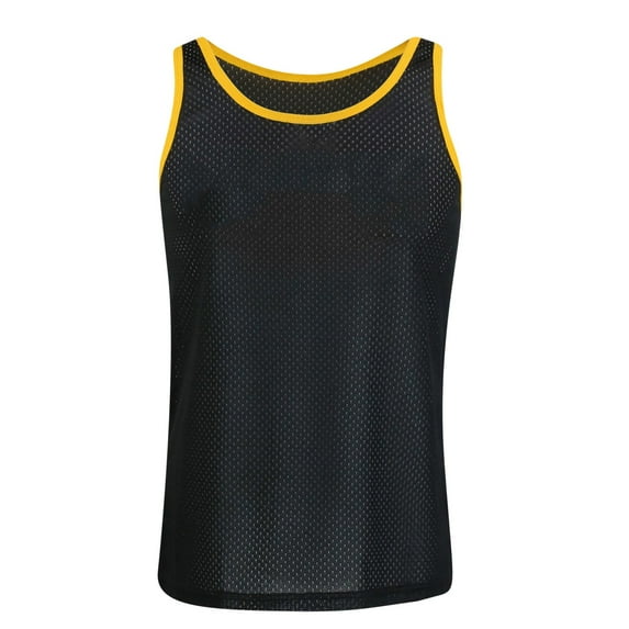 Delliss Men's Sleeveless Casual Sports Tee Color Block Sweat Classic Vest