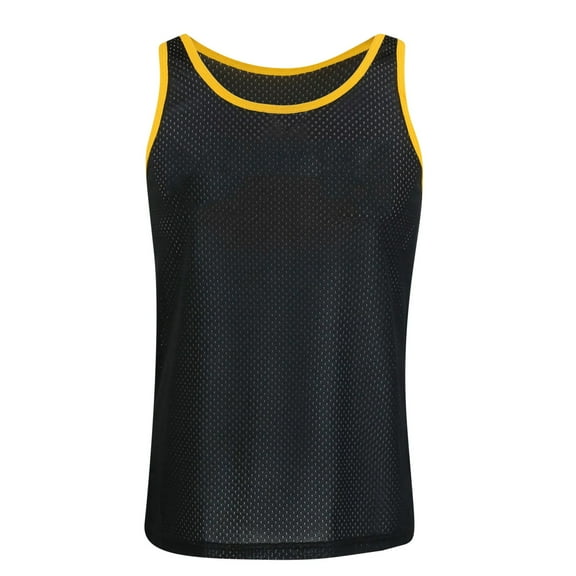 Delliss Men's Sleeveless Casual Sports Tee Color Block Sweat Classic Vest