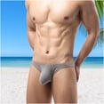 thumbnail image 1 of Delliss Men's Solid Color Breathable Underpant Slim Fit Comfy Swimwear, 1 of 5