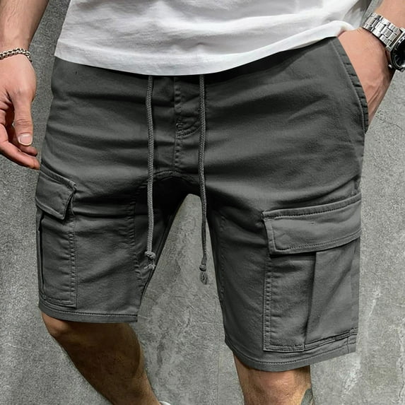 Delliss Men's Sports Cargo Casual Shorts Drawstring Loose Stylish Shorts With Multi Pocket