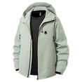 thumbnail image 1 of Delliss Men's Stormcoat Windproof Hooded Jacket Hiking Solid Color Top Long Sleeve Top With Zipper Pocket Army Green XXXXL, 1 of 8