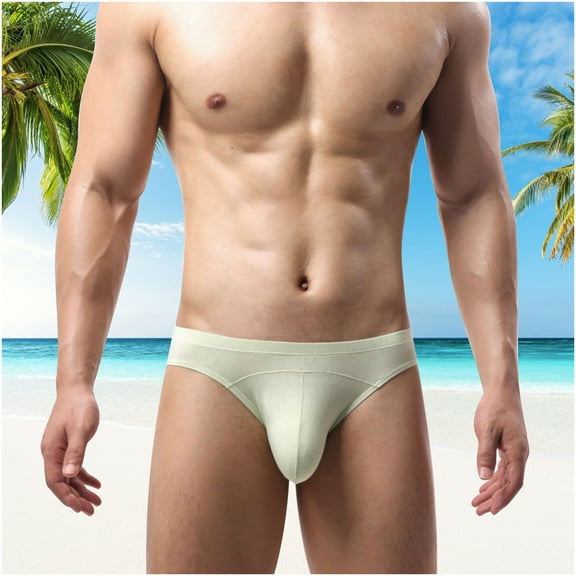 Delliss Men's Stylish Solid Color Breathable Comfy Swimwear