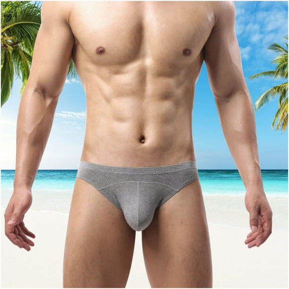 Delliss Men's Stylish Solid Color Breathable Comfy Swimwear